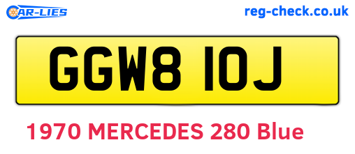 GGW810J are the vehicle registration plates.