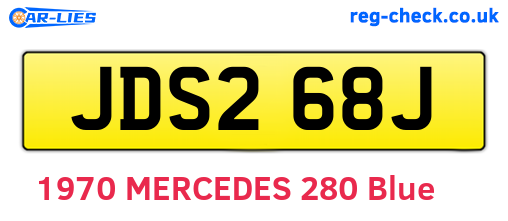 JDS268J are the vehicle registration plates.
