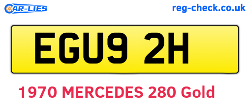 EGU92H are the vehicle registration plates.
