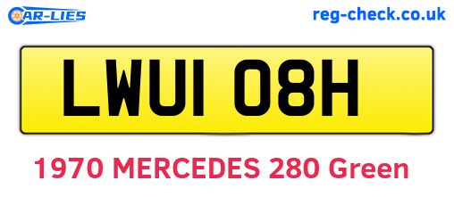LWU108H are the vehicle registration plates.