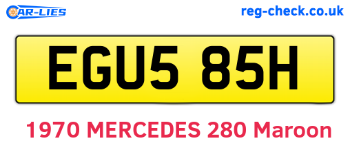 EGU585H are the vehicle registration plates.