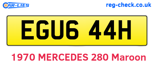 EGU644H are the vehicle registration plates.