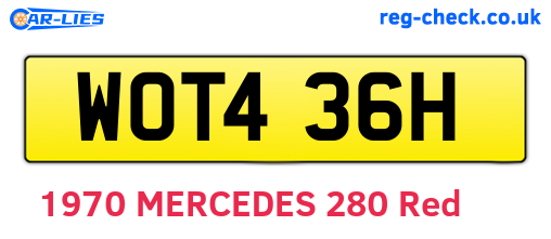 WOT436H are the vehicle registration plates.