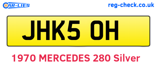 JHK50H are the vehicle registration plates.