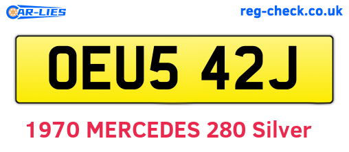 OEU542J are the vehicle registration plates.