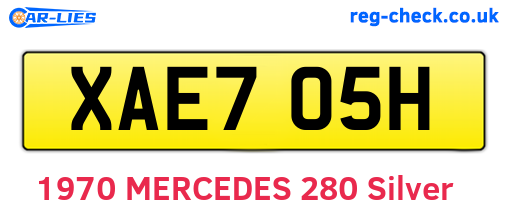 XAE705H are the vehicle registration plates.