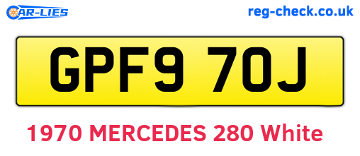 GPF970J are the vehicle registration plates.