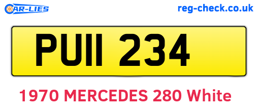 PUI1234 are the vehicle registration plates.