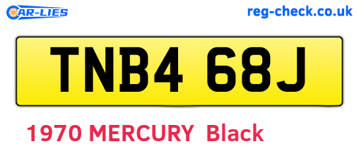 TNB468J are the vehicle registration plates.