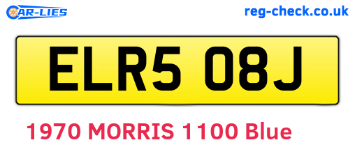 ELR508J are the vehicle registration plates.