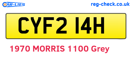 CYF214H are the vehicle registration plates.