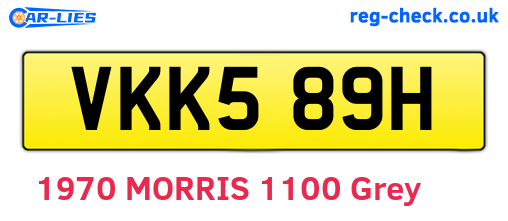 VKK589H are the vehicle registration plates.
