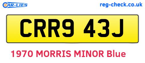 CRR943J are the vehicle registration plates.
