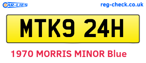 MTK924H are the vehicle registration plates.