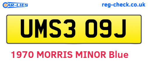 UMS309J are the vehicle registration plates.