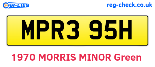 MPR395H are the vehicle registration plates.