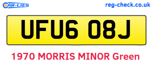 UFU608J are the vehicle registration plates.