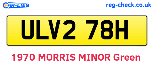 ULV278H are the vehicle registration plates.
