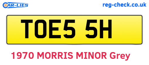 TOE55H are the vehicle registration plates.