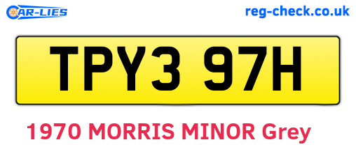 TPY397H are the vehicle registration plates.