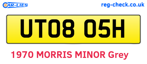 UTO805H are the vehicle registration plates.