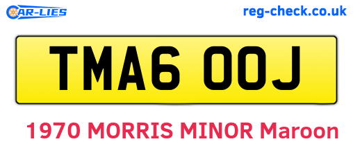 TMA600J are the vehicle registration plates.