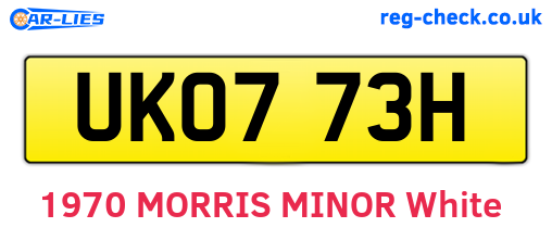 UKO773H are the vehicle registration plates.