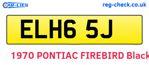 ELH65J are the vehicle registration plates.