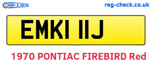 EMK111J are the vehicle registration plates.