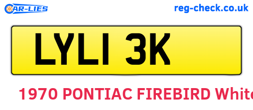 LYL13K are the vehicle registration plates.