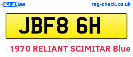 JBF86H are the vehicle registration plates.