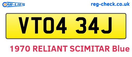VTO434J are the vehicle registration plates.