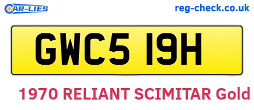 GWC519H are the vehicle registration plates.