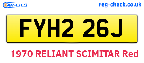FYH226J are the vehicle registration plates.