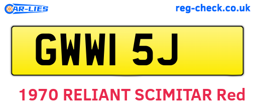 GWW15J are the vehicle registration plates.
