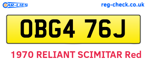 OBG476J are the vehicle registration plates.