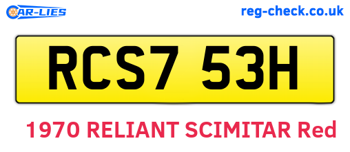 RCS753H are the vehicle registration plates.