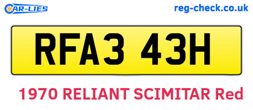 RFA343H are the vehicle registration plates.