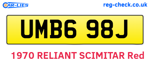 UMB698J are the vehicle registration plates.
