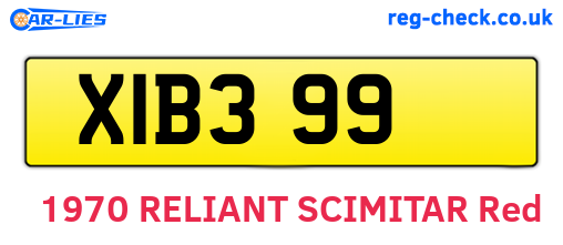 XIB399 are the vehicle registration plates.