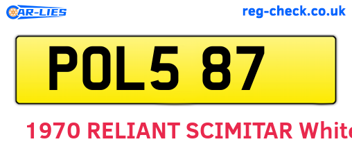 POL587 are the vehicle registration plates.