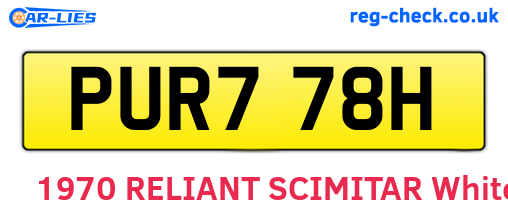 PUR778H are the vehicle registration plates.