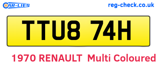 TTU874H are the vehicle registration plates.