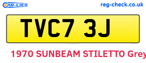 TVC73J are the vehicle registration plates.
