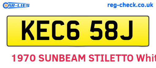 KEC658J are the vehicle registration plates.