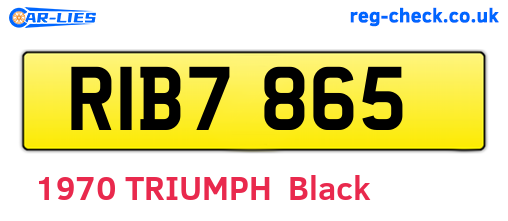 RIB7865 are the vehicle registration plates.