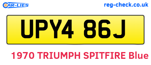 UPY486J are the vehicle registration plates.