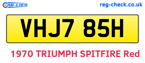 VHJ785H are the vehicle registration plates.