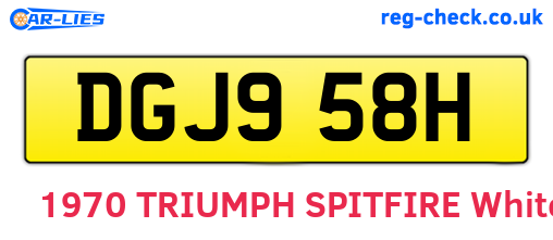 DGJ958H are the vehicle registration plates.