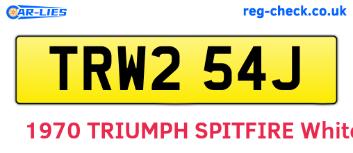 TRW254J are the vehicle registration plates.